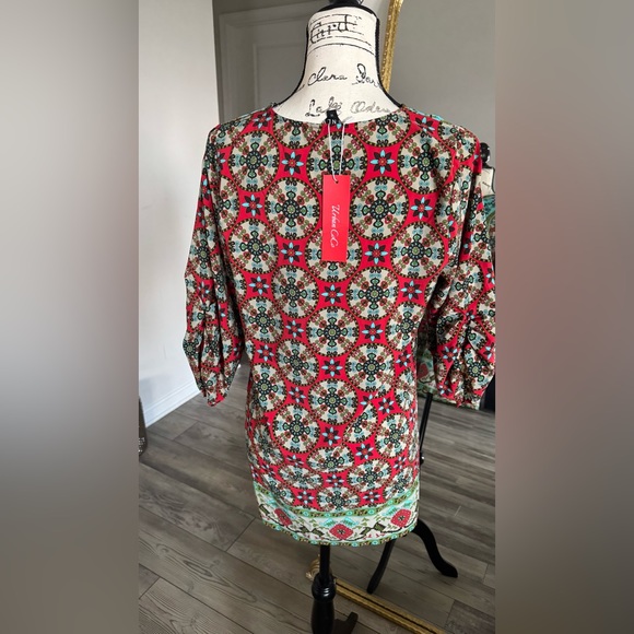 Multicolor Bohemian Tunic Dress - Picture 6 of 9